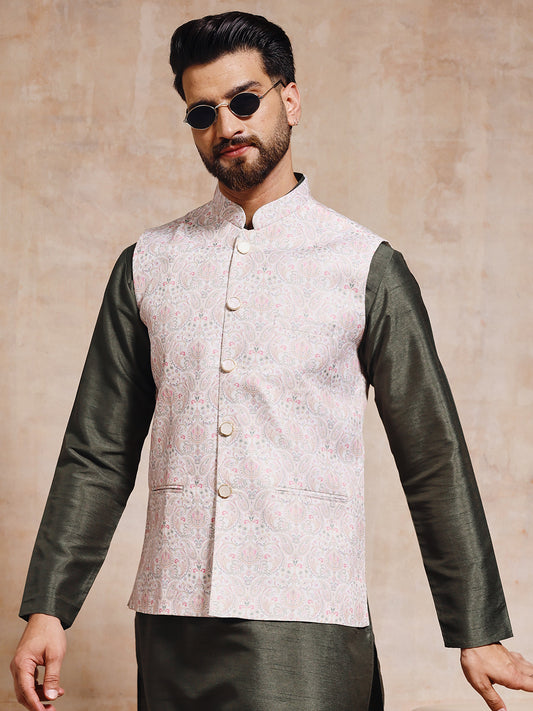 Olive Green Nehru Jacket Set