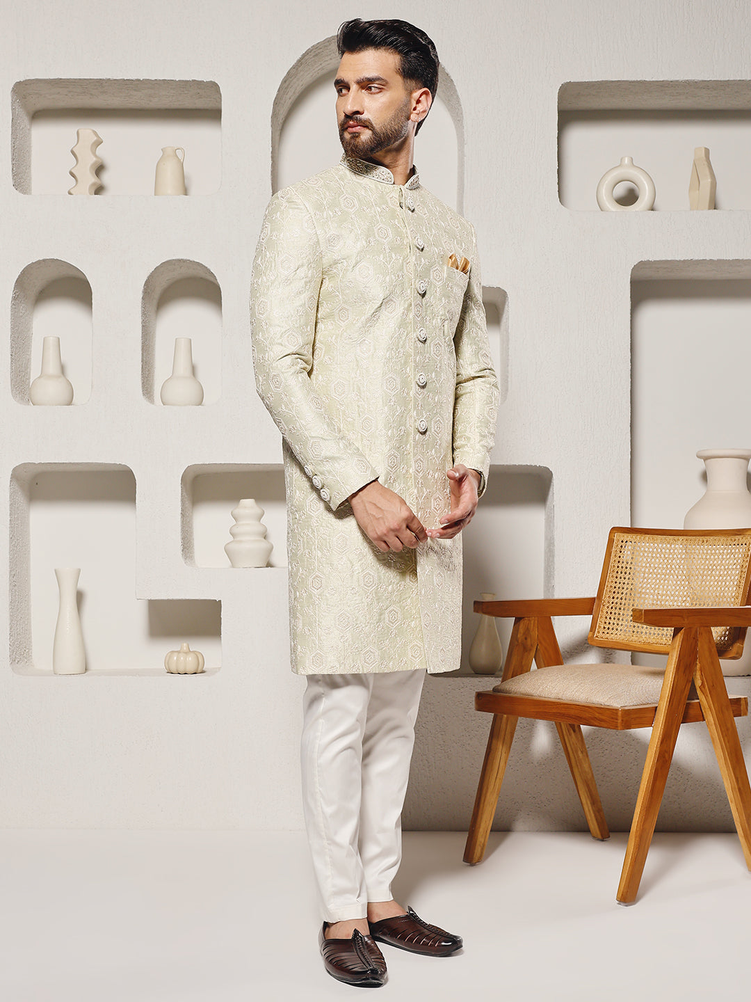 Pista Green Nawabi Set