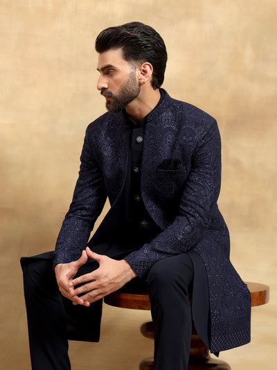 Navy Blue Indo Western Set