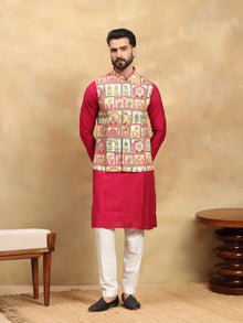 Red with Embroidery Koti Set