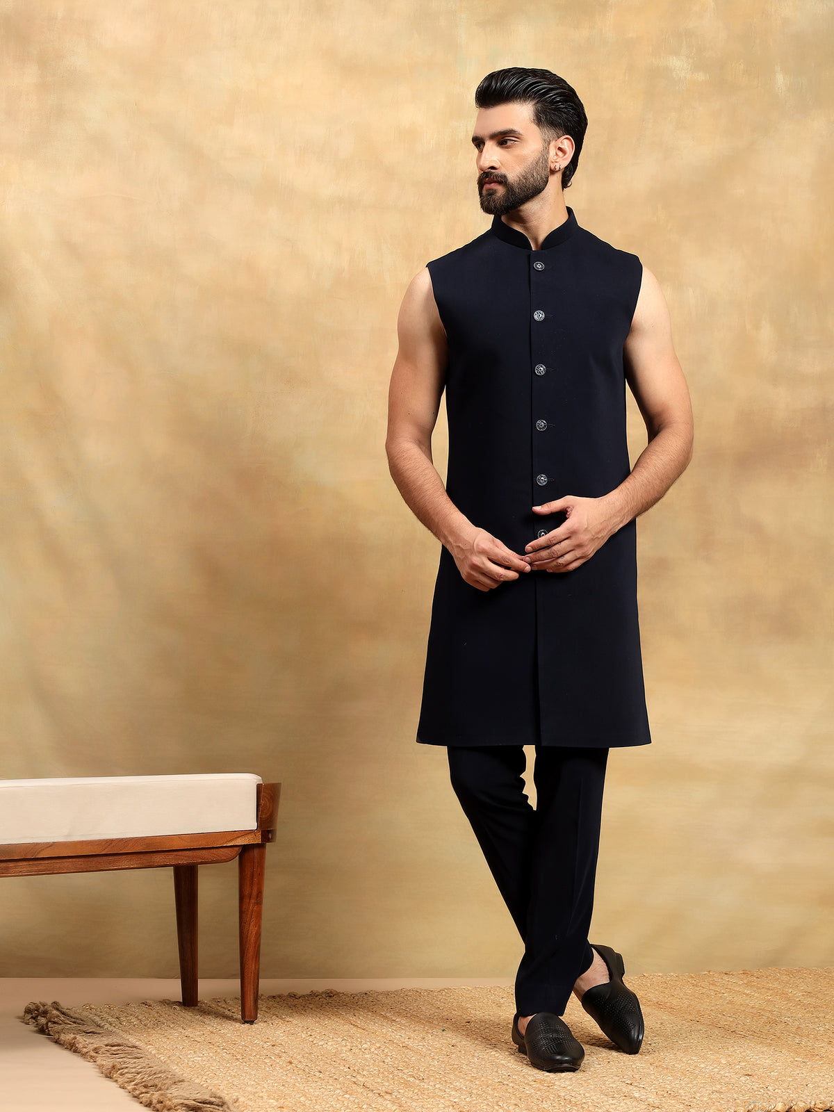 Navy Blue Indo Western Set