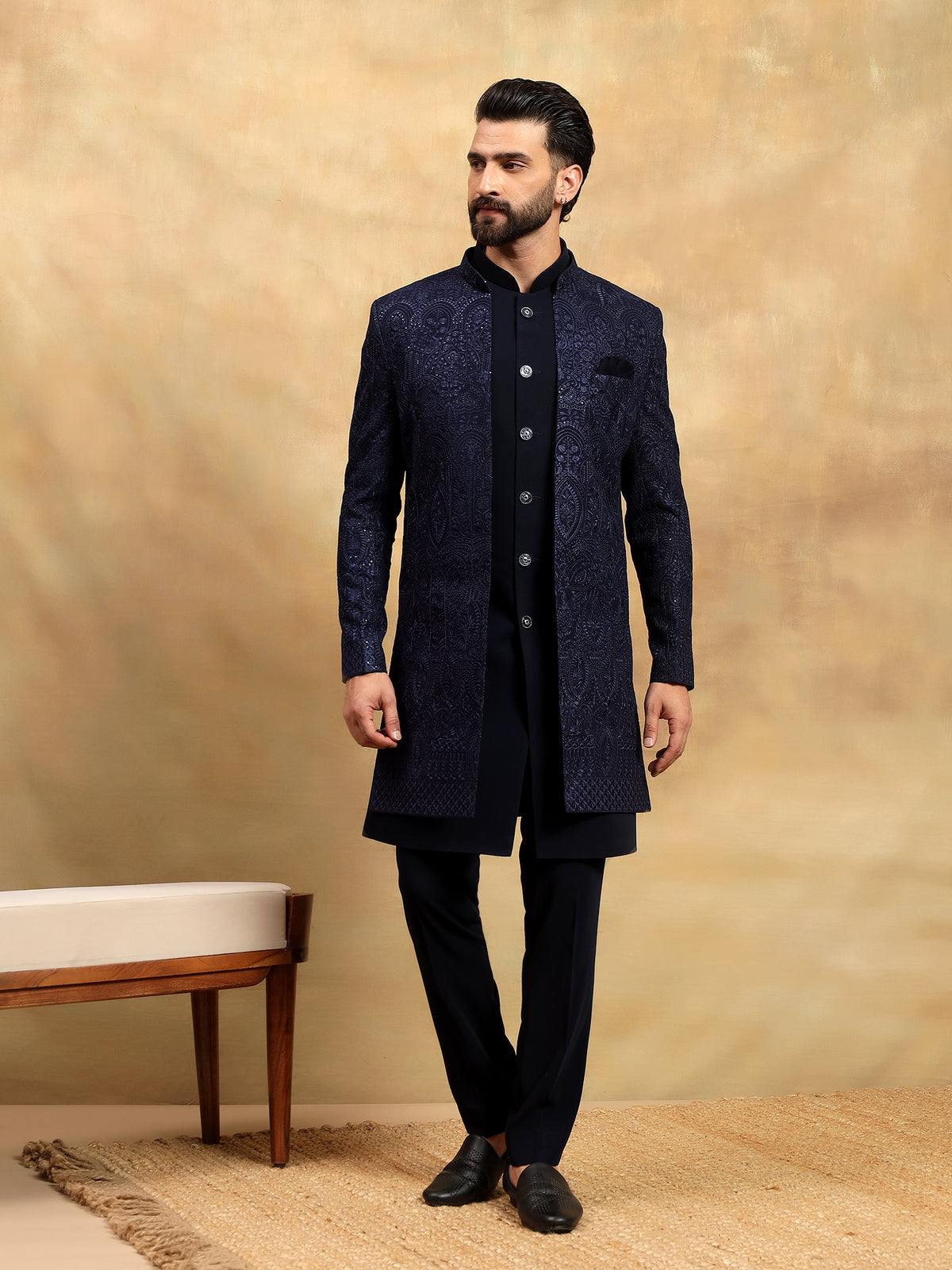 Navy Blue Indo Western Set