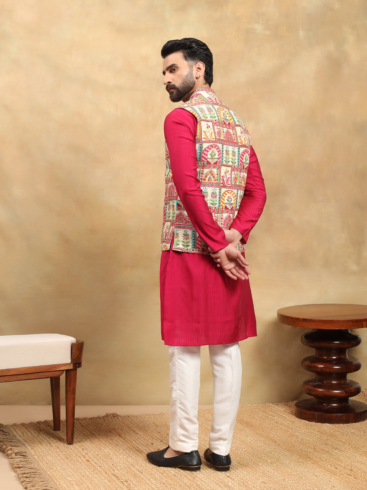 Red with Embroidery Koti Set