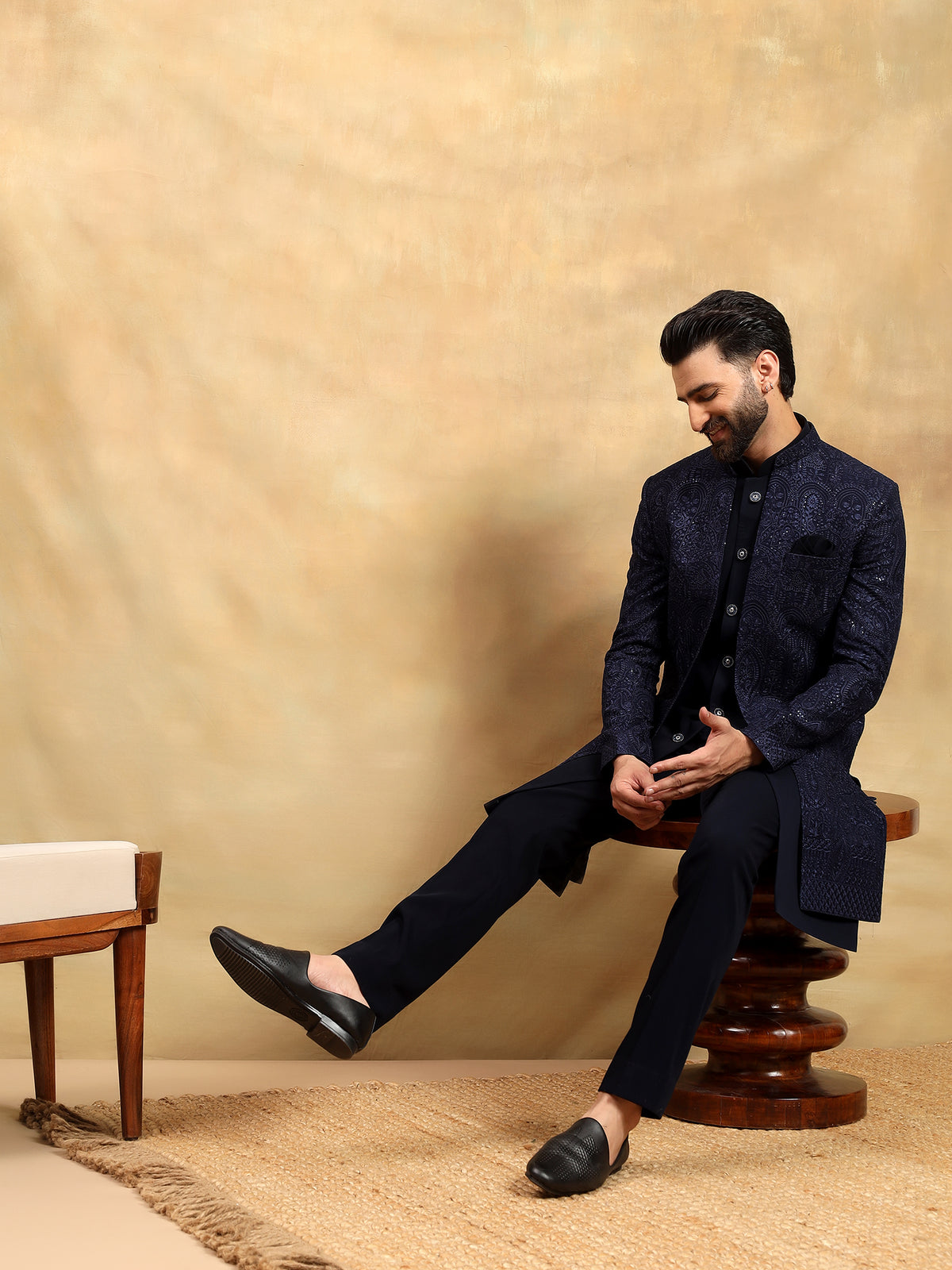 Navy Blue Indo Western Set