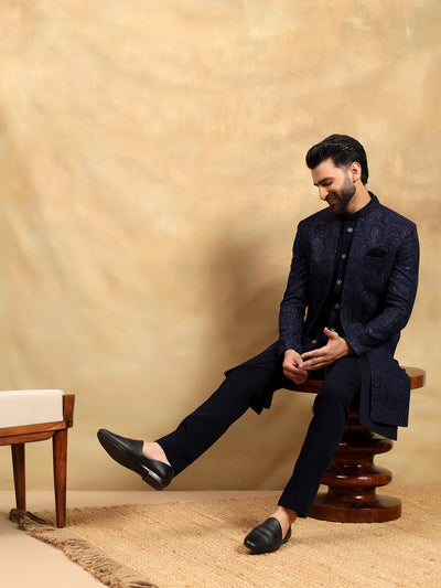 Navy Blue Indo Western Set