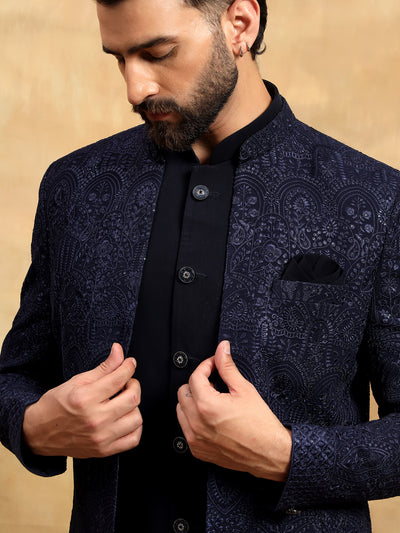Navy Blue Indo Western Set