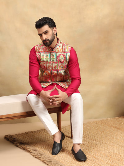 Red with Embroidery Koti Set