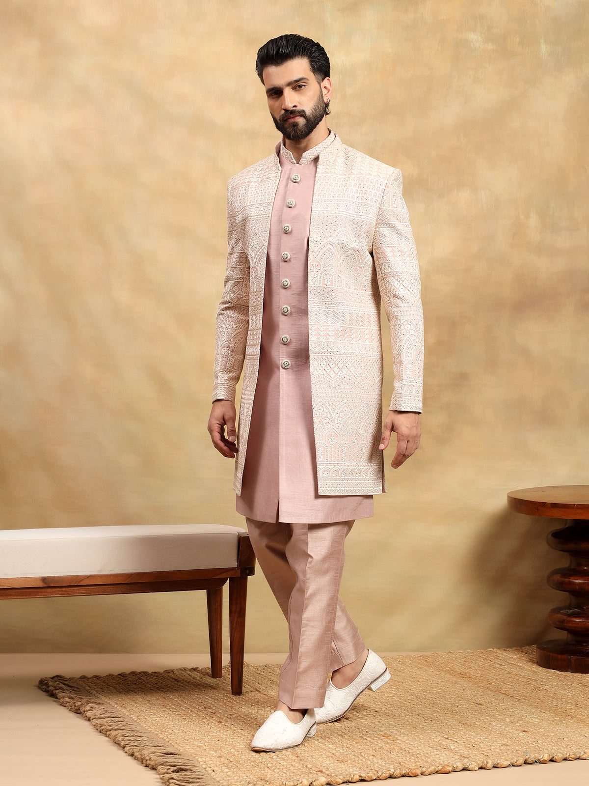 Rose Pink Indo Western Set