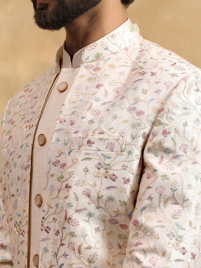 Cream Lucknowi Indo Western Set