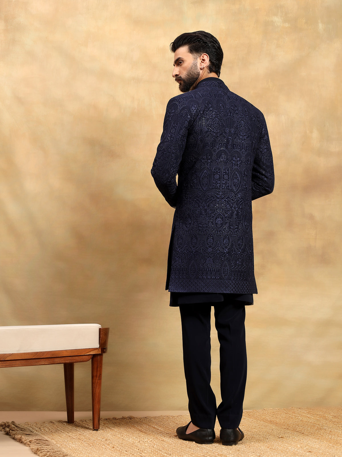 Navy Blue Indo Western Set