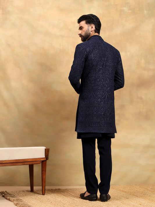 Navy Blue Indo Western Set