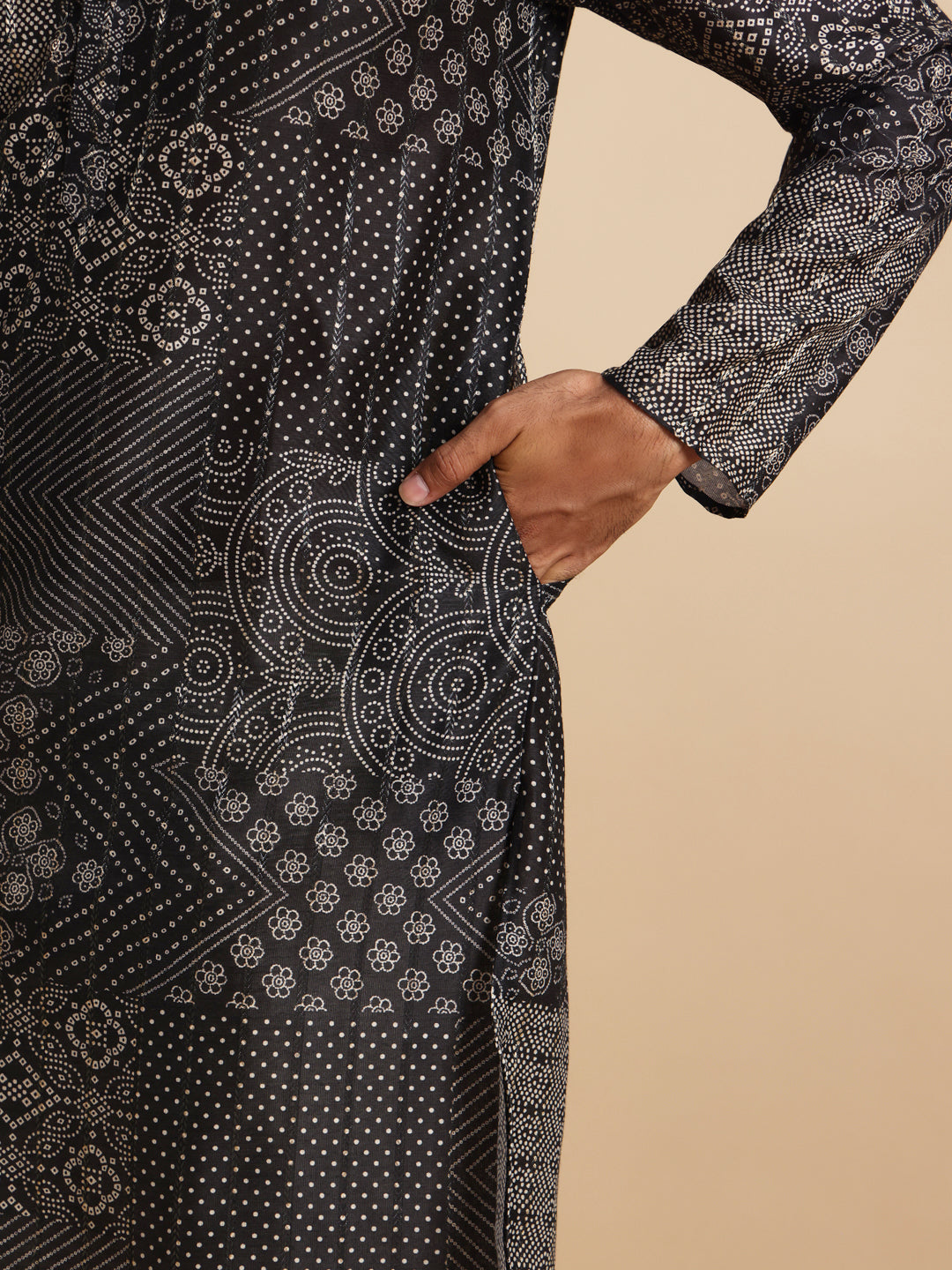 Bandej Print Self Design Kurta Trouser Set