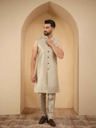 Sage Green Lucknowi 3 Piece Indo Western Set