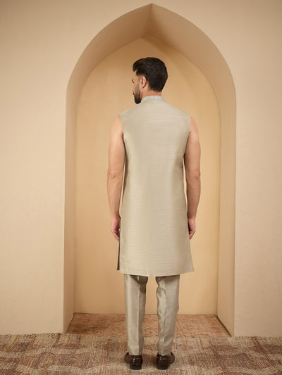Sage Green Lucknowi 3 Piece Indo Western Set