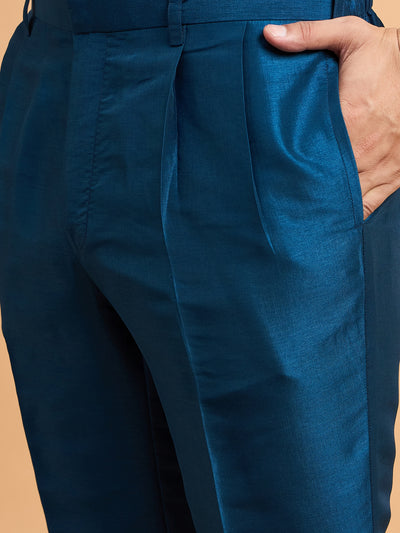 Teal Embroidered Indowestern Set