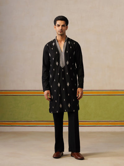Black Japanese Fabric Kurta with Baggy Pant
