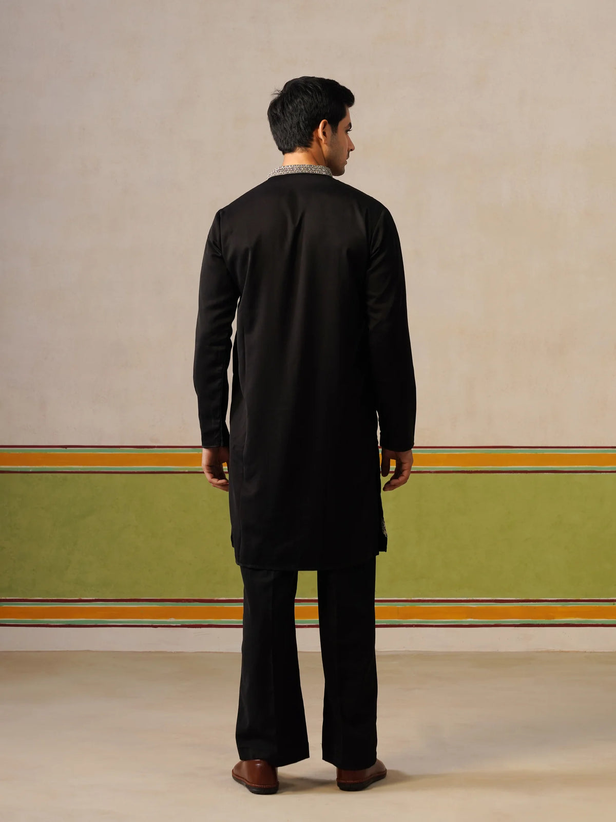 Black Japanese Fabric Kurta with Baggy Pant