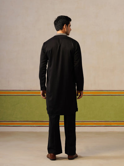 Black Japanese Fabric Kurta with Baggy Pant