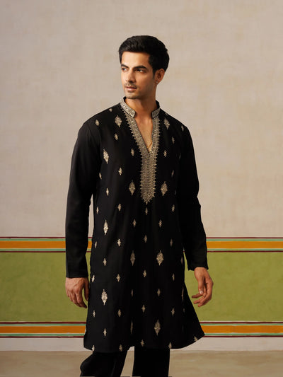 Black Japanese Fabric Kurta with Baggy Pant