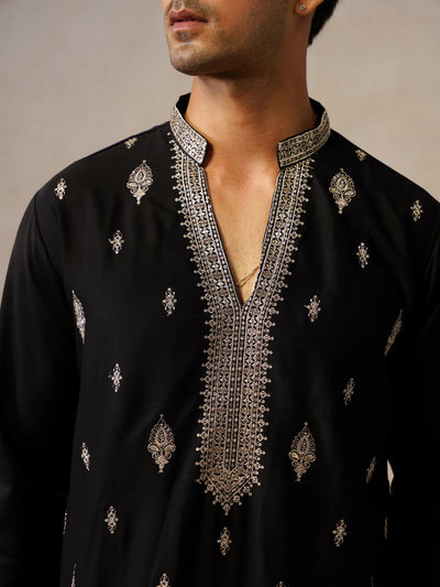 Black Japanese Fabric Kurta with Baggy Pant