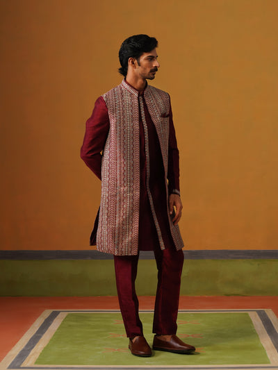 Maroon Indo Western Set