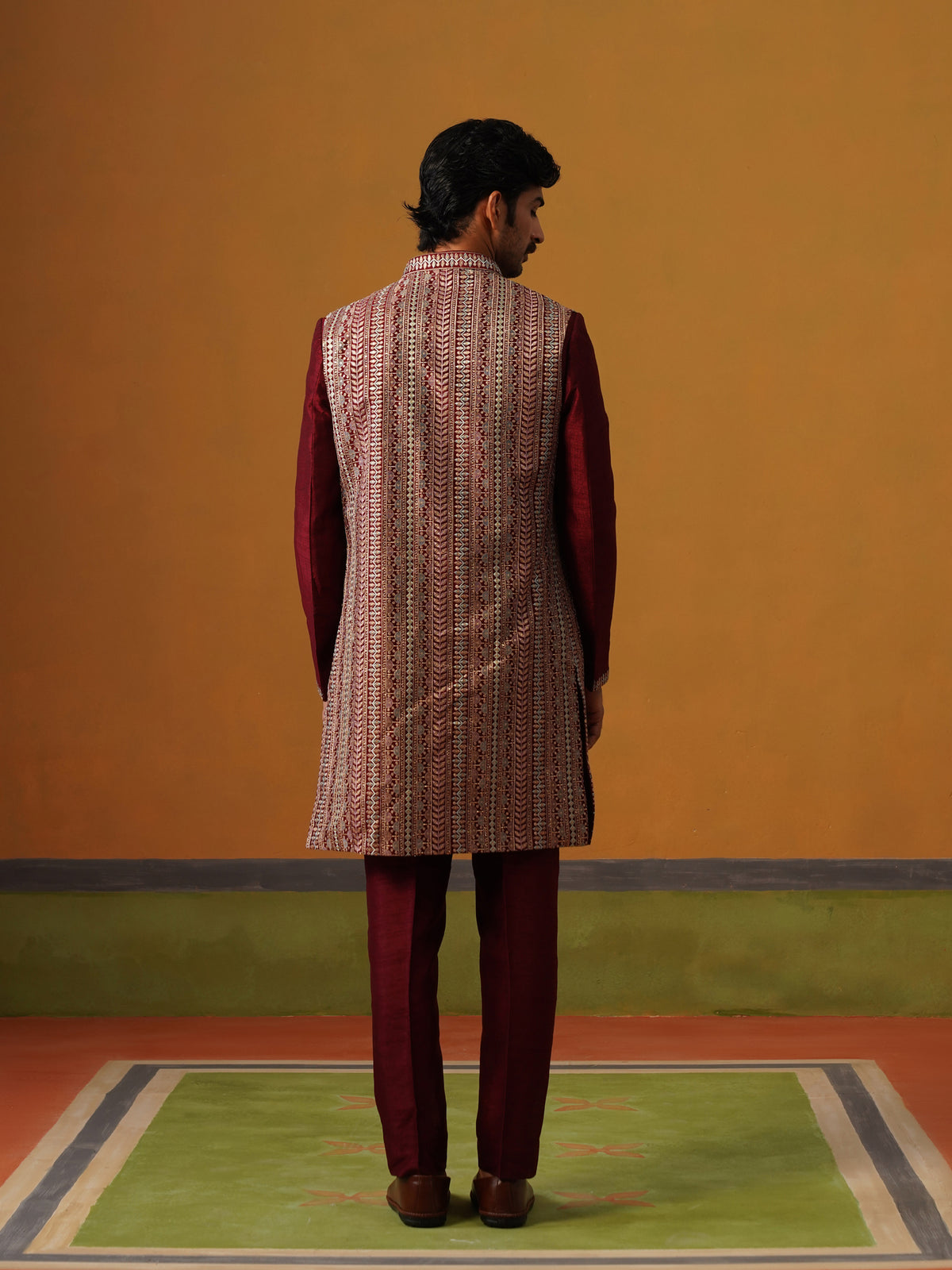 Maroon Indo Western Set