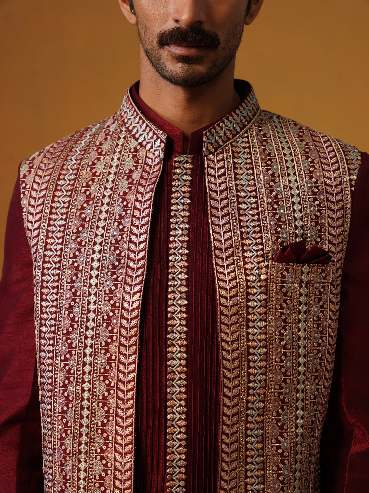 Maroon Indo Western Set