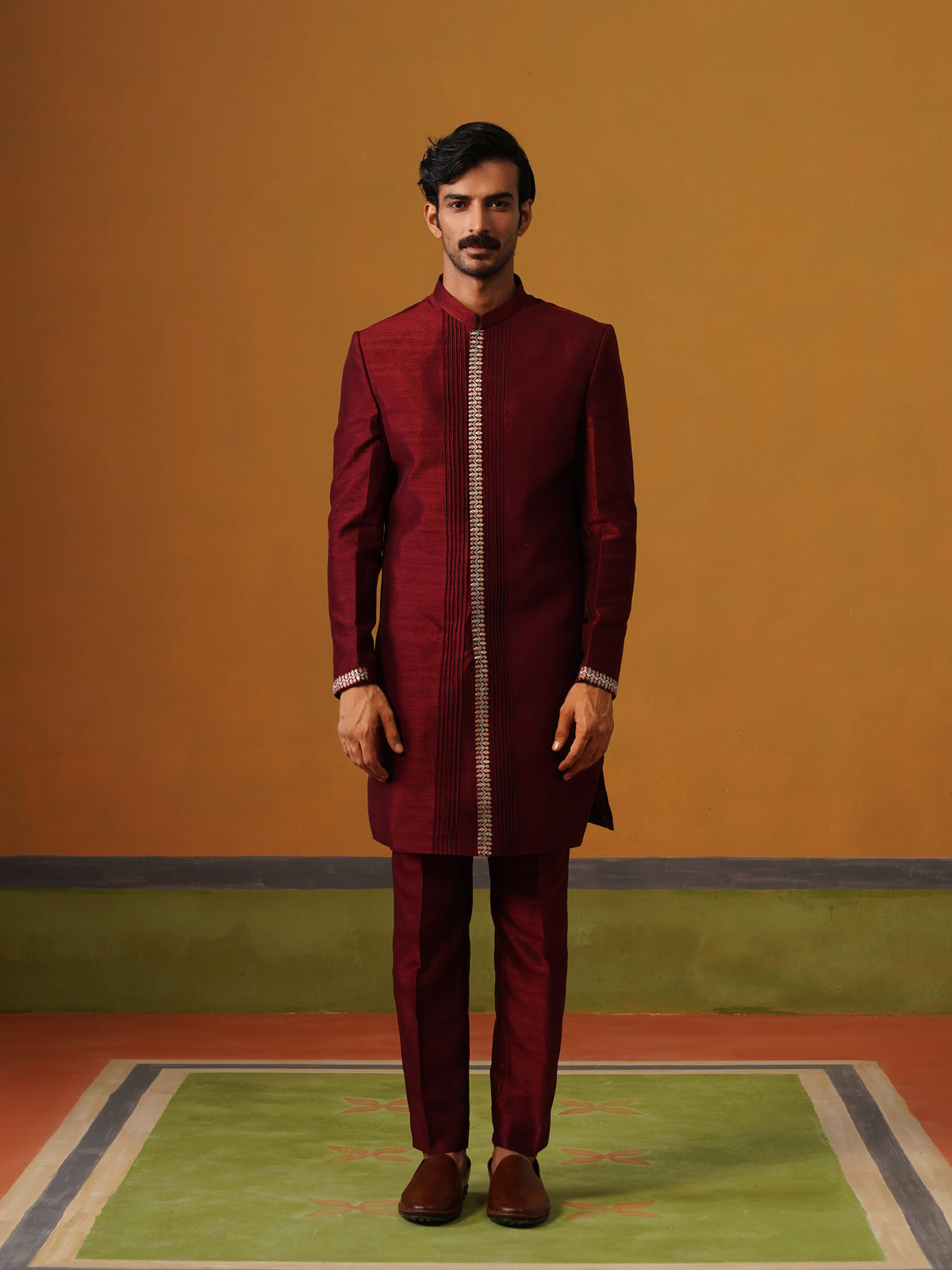 Maroon Indo Western Set