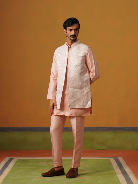 Pink Jaquard Koti Set