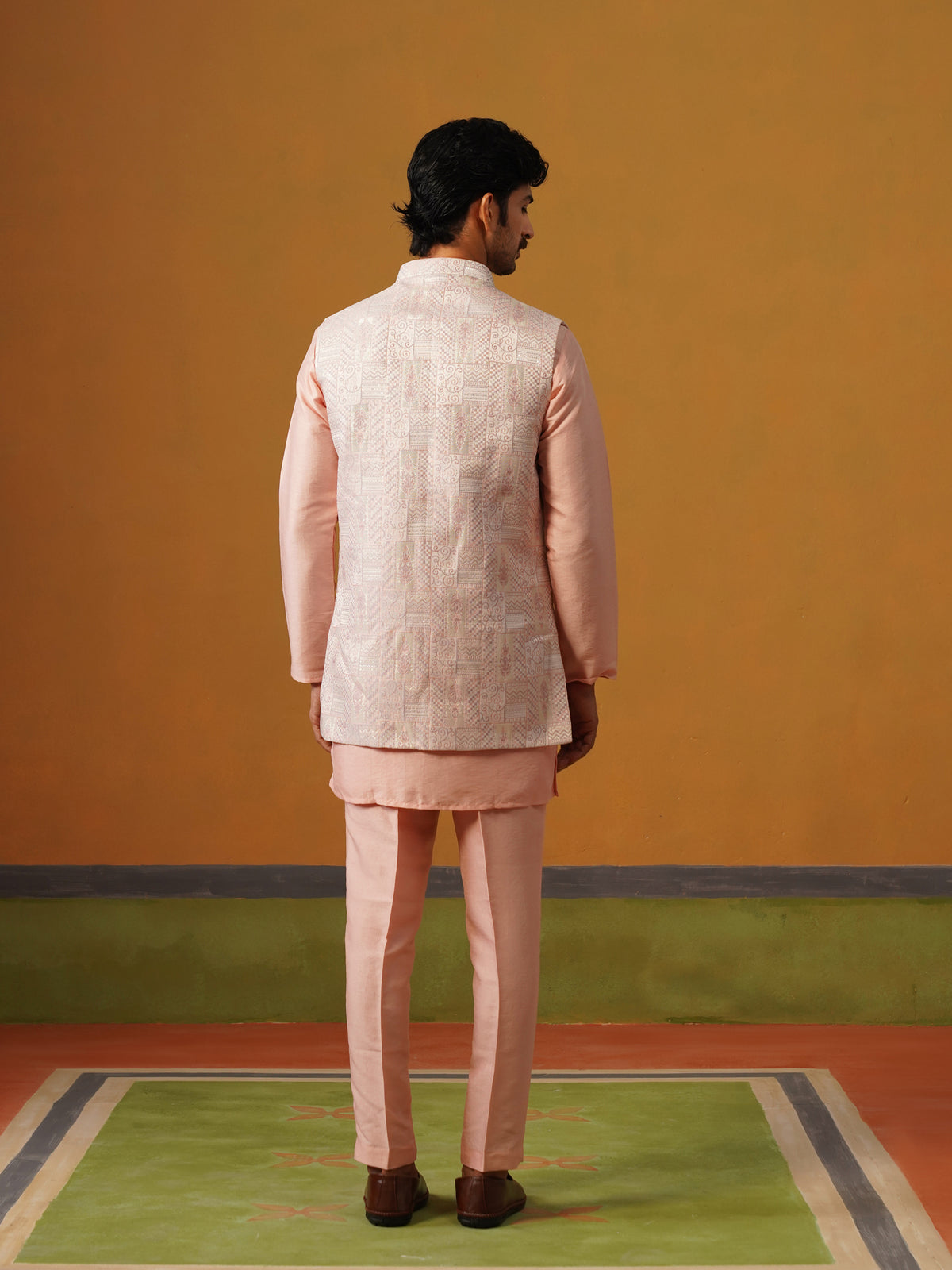 Pink Jaquard Koti Set