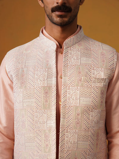 Pink Jaquard Koti Set