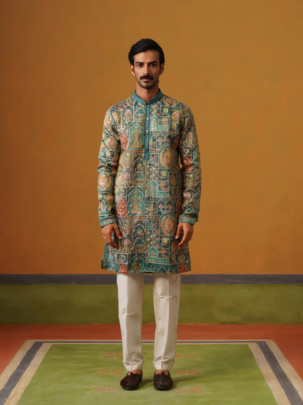 Embroidered Fabric Kurta with Baggy Pant