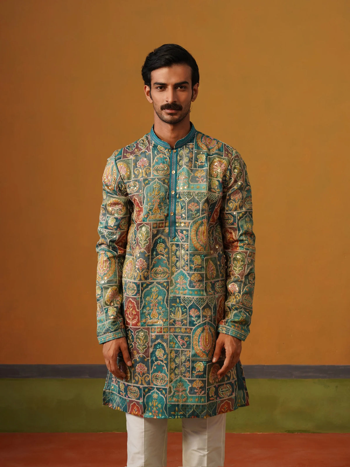 Embroidered Fabric Kurta with Baggy Pant