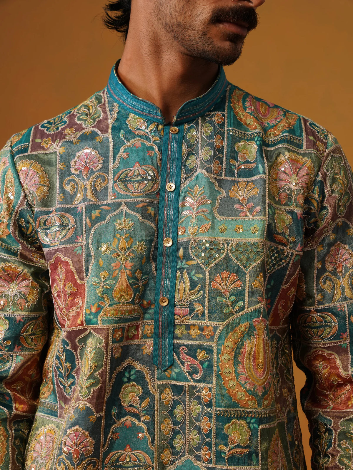 Embroidered Fabric Kurta with Baggy Pant