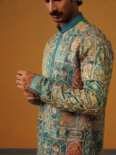Embroidered Fabric Kurta with Baggy Pant