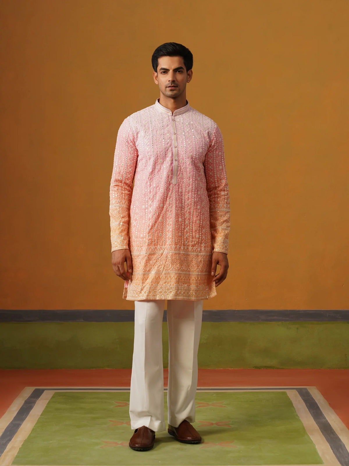 Ombre Lucknowi Kurta with Baggy Pant