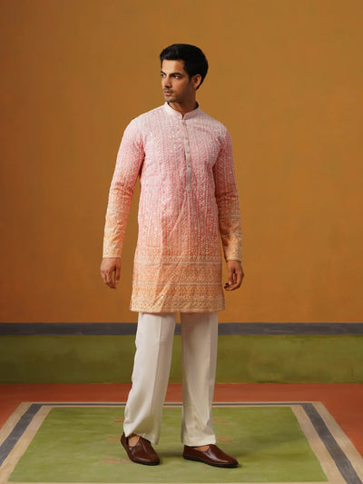 Ombre Lucknowi Kurta with Baggy Pant