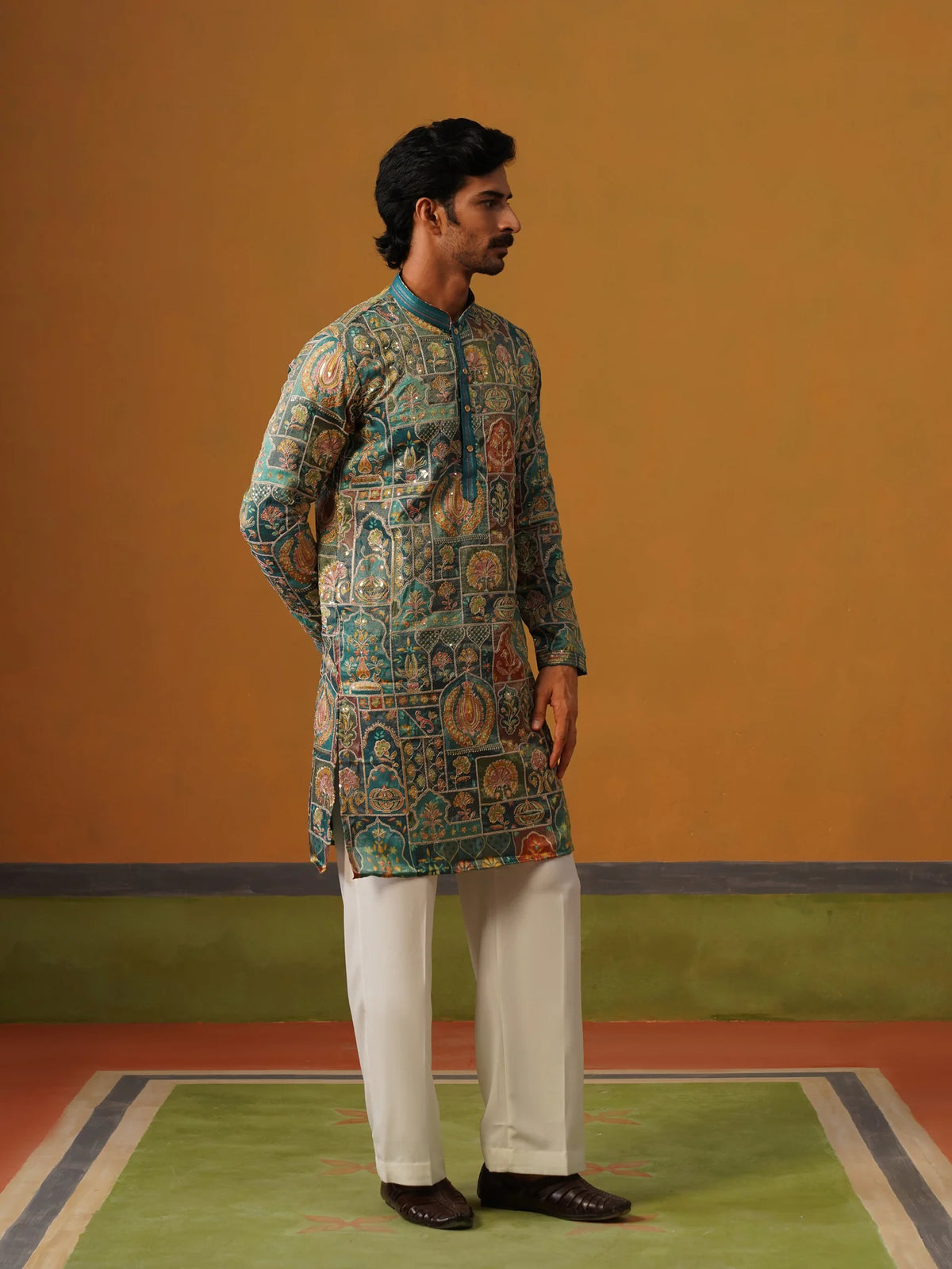Embroidered Fabric Kurta with Baggy Pant