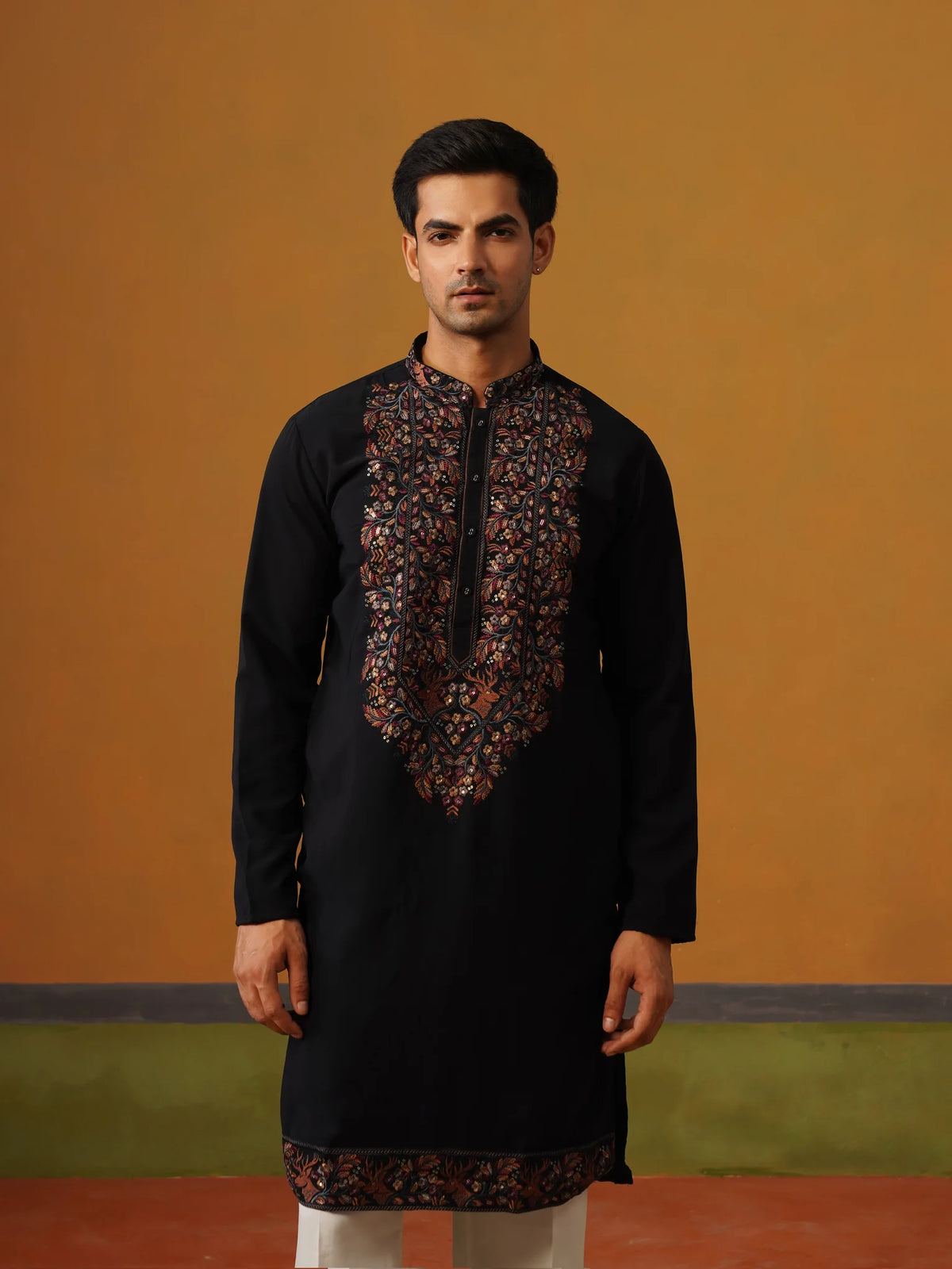 Navy Blue Japanese Kurta with Baggy Pant