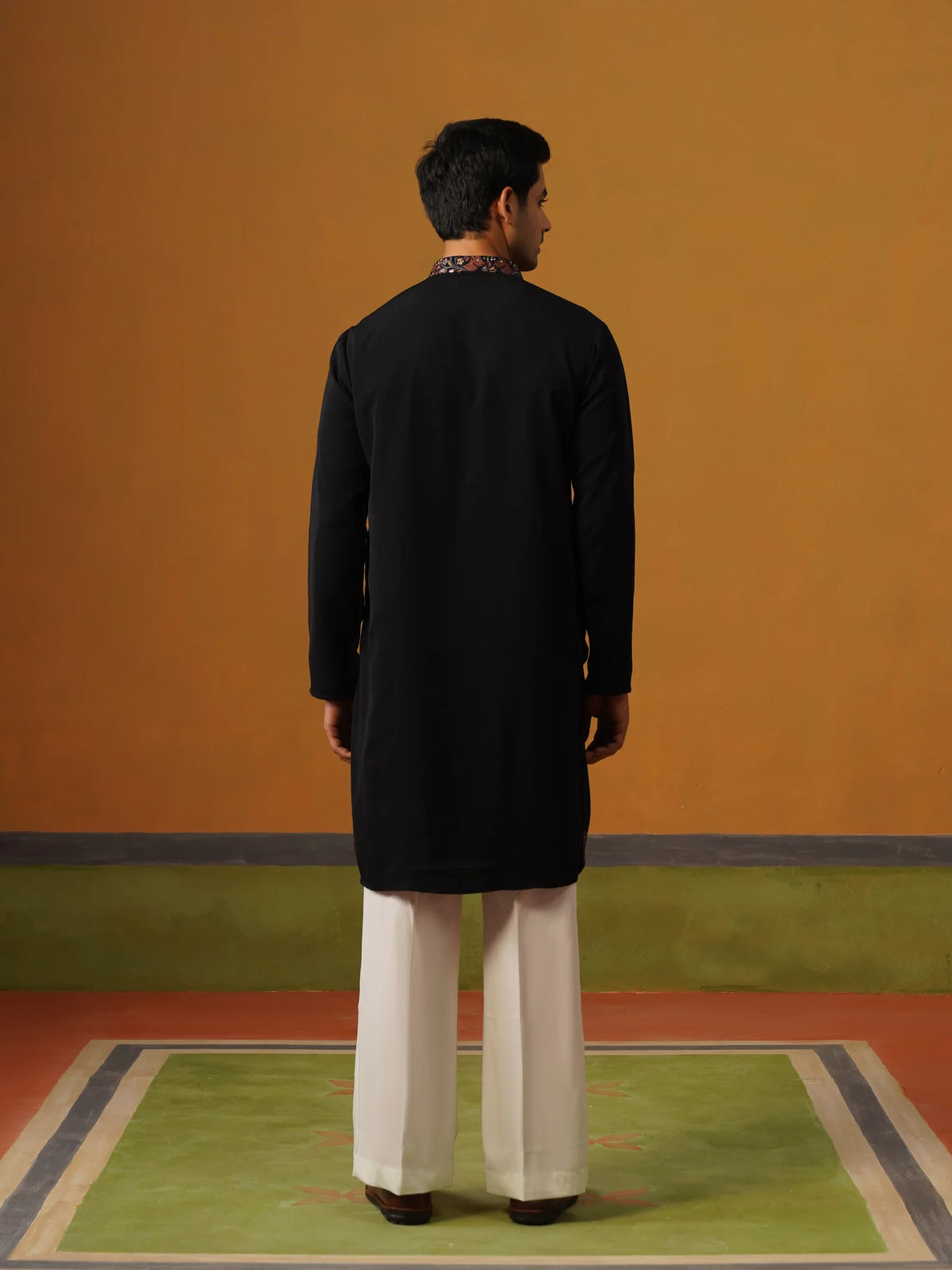 Navy Blue Japanese Kurta with Baggy Pant