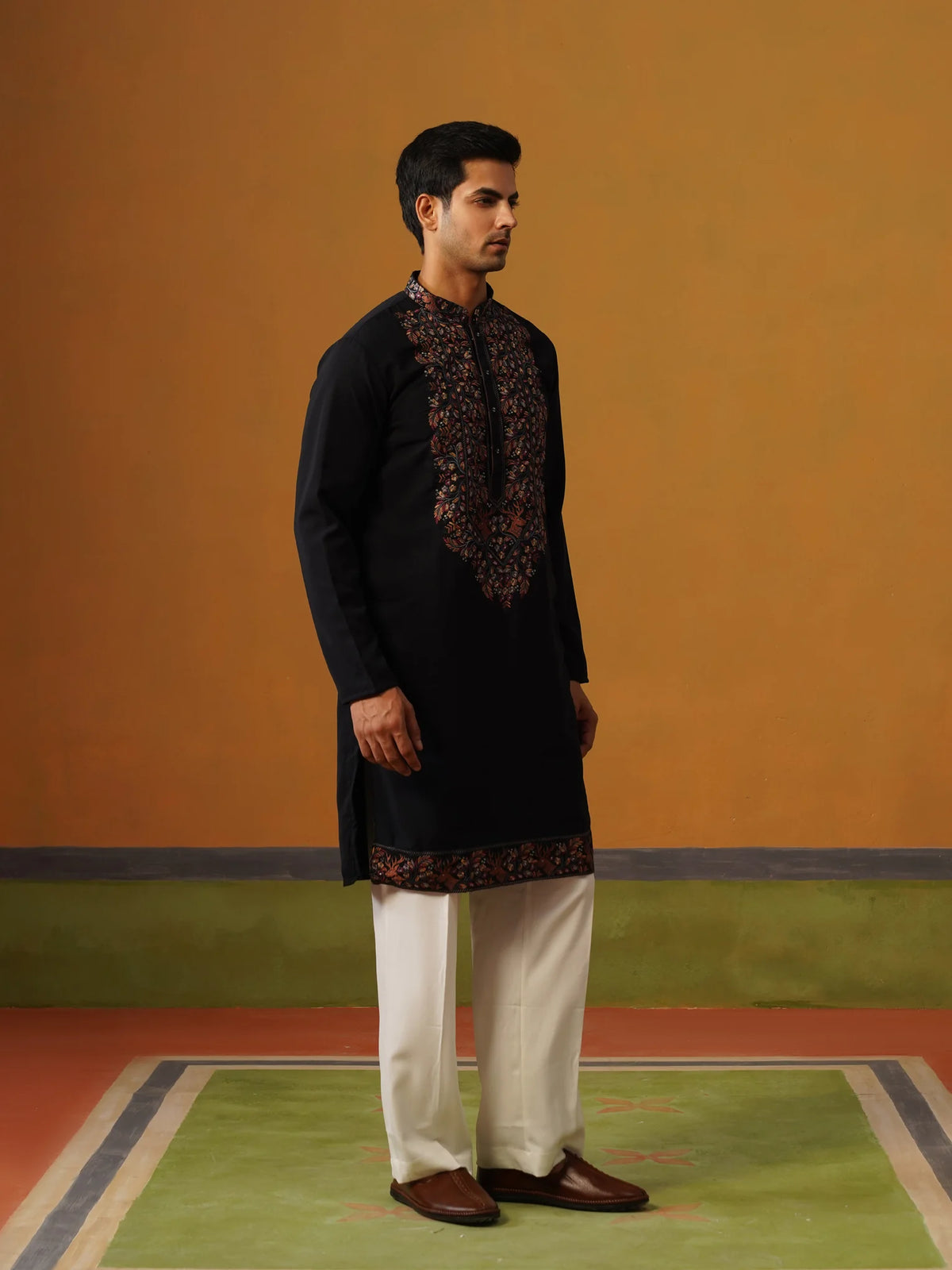 Navy Blue Japanese Kurta with Baggy Pant