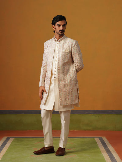 Cream 3 Piece Nawabi Set