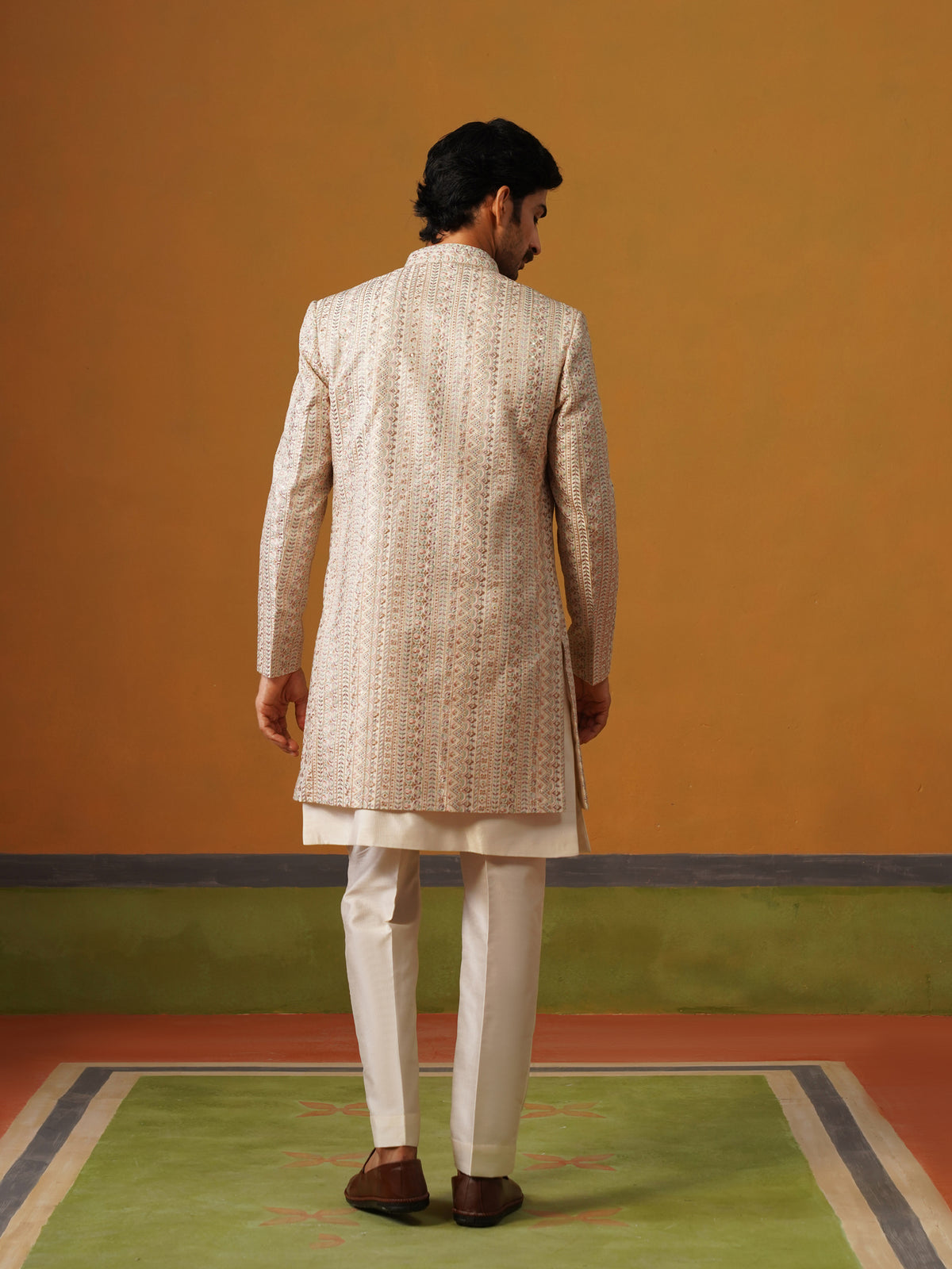 Cream 3 Piece Nawabi Set