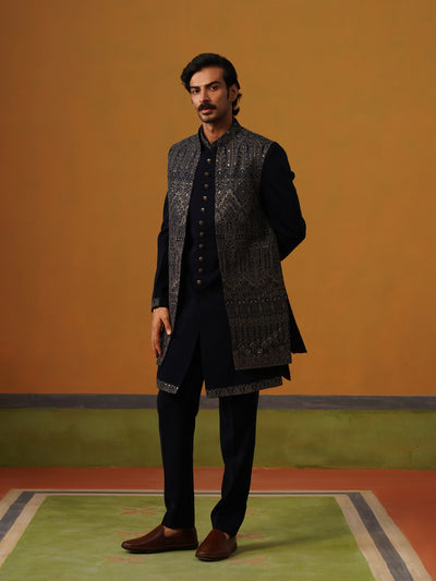 Navy Blue Indo Western Set