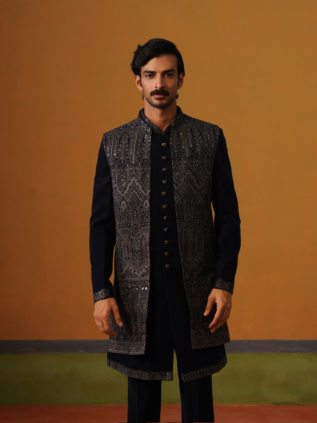 Navy Blue Indo Western Set