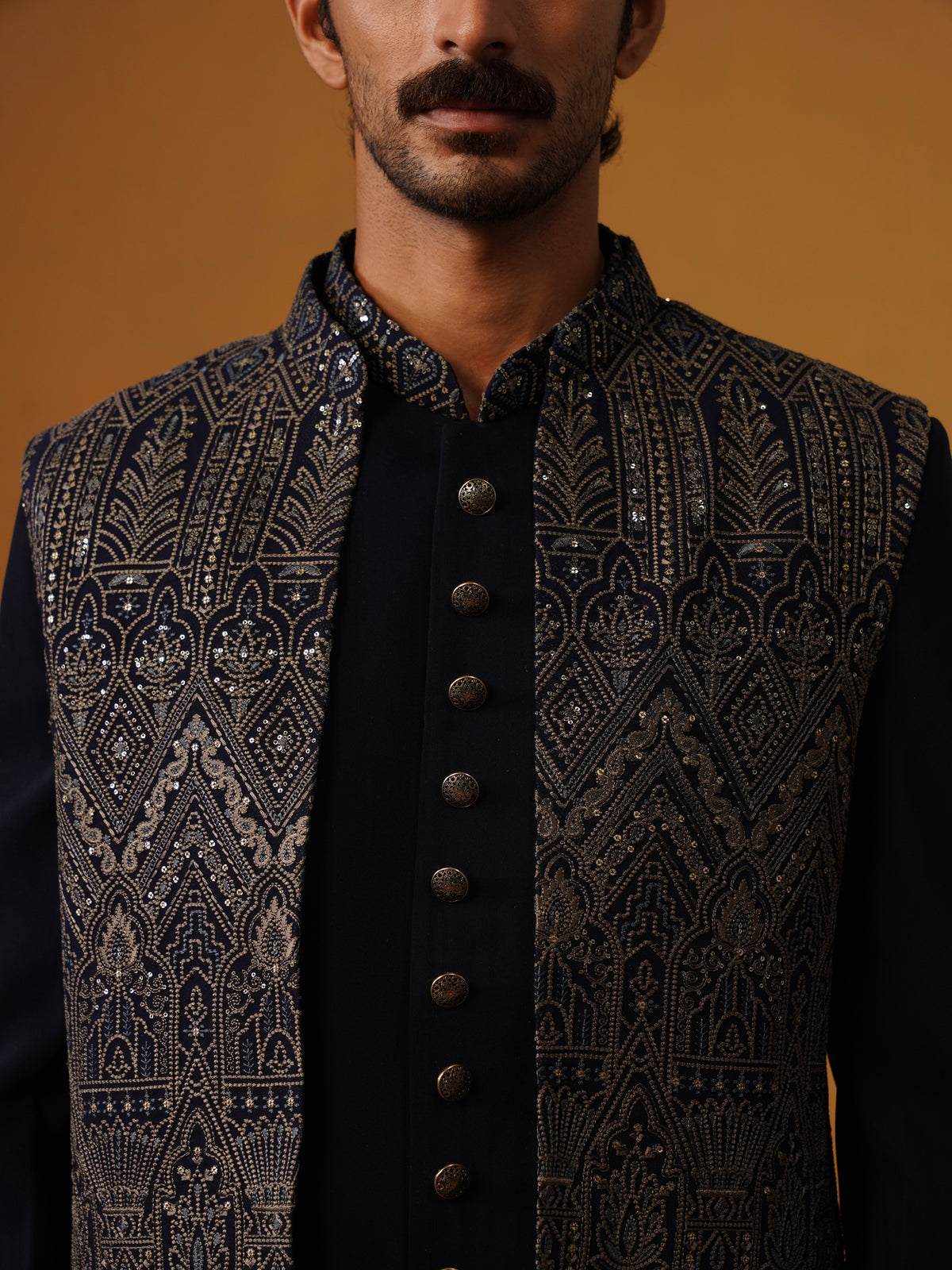Navy Blue Indo Western Set