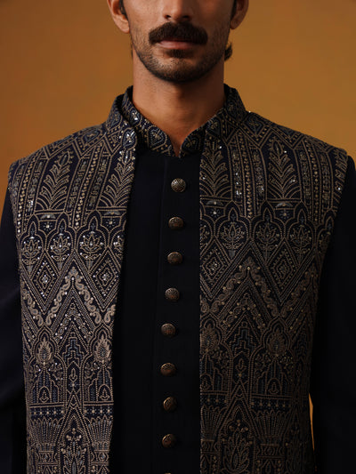 Navy Blue Indo Western Set