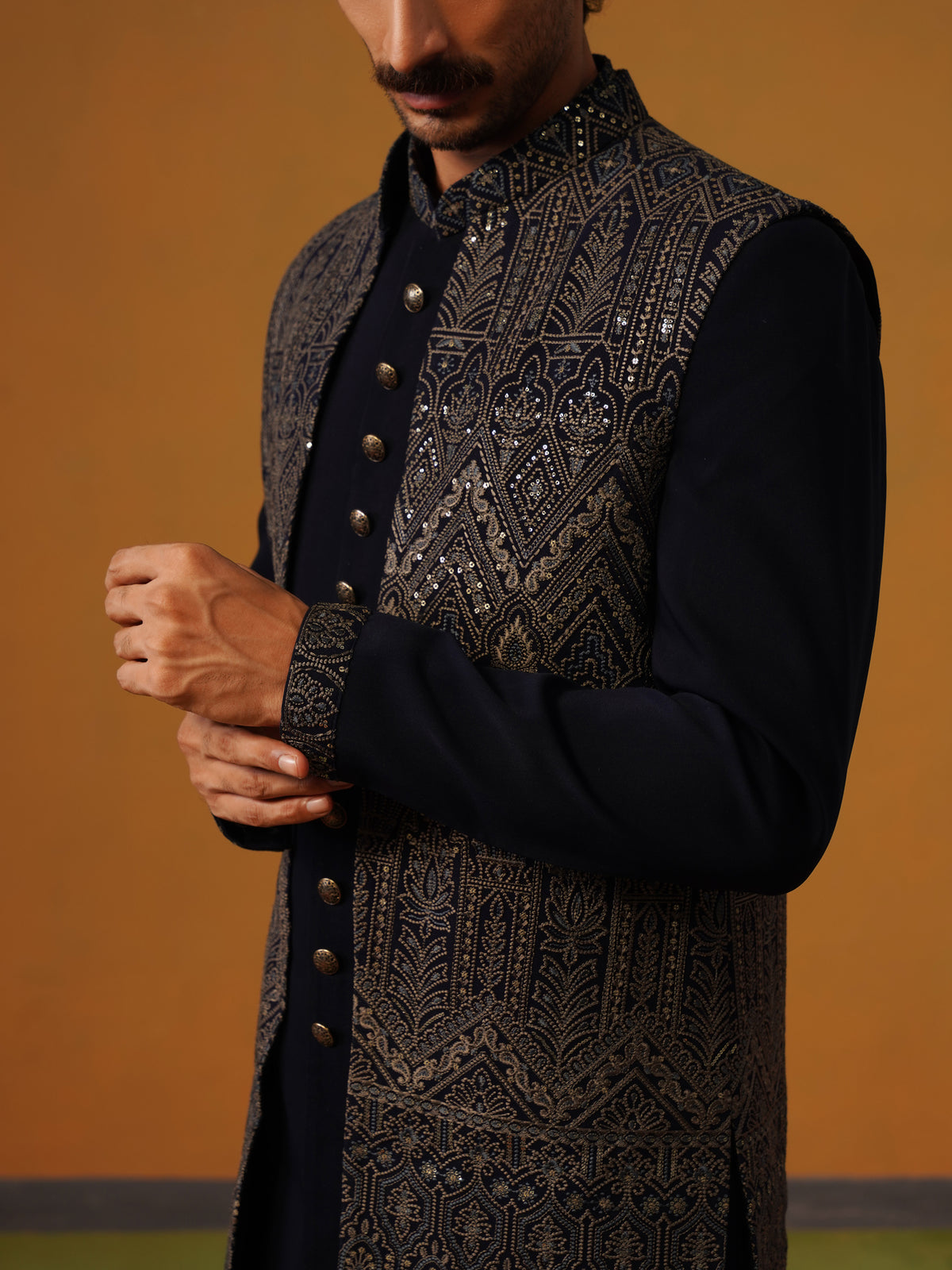 Navy Blue Indo Western Set