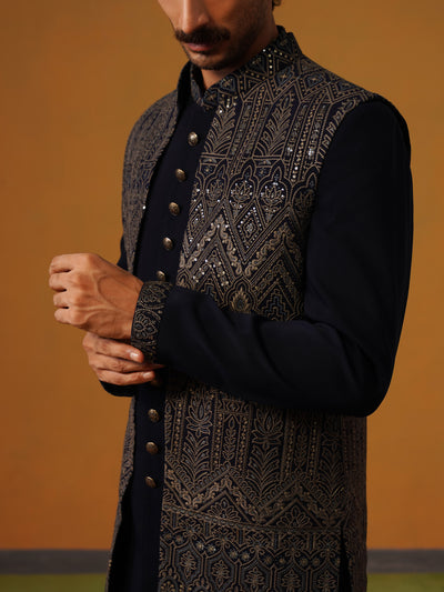 Navy Blue Indo Western Set