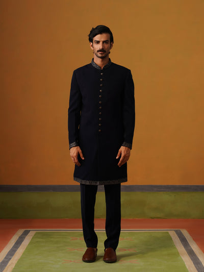 Navy Blue Indo Western Set
